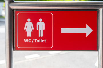 European sign for the bathroom or WC toilet