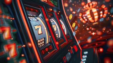 Obraz premium Electrifying Casino Reels in Motion