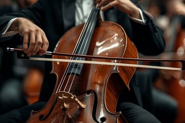 Fototapeta premium Cellist's Melody in the Quartet