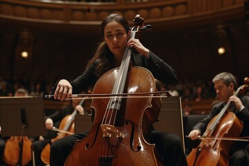 Fototapeta premium Symphonic Melodies on Cello Strings