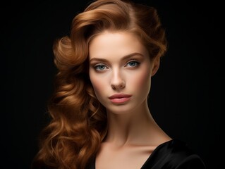 Fototapeta premium Timeless Black Backdrop Model Portrait