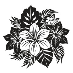 Black and white hawaiian flowers