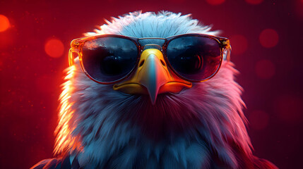Fototapeta premium Cool Eagle with Sunglasses - Illustration
