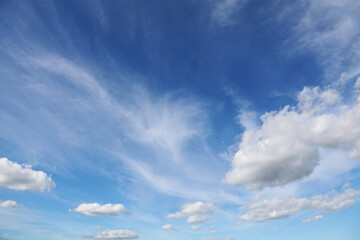 White clouds in blue sky