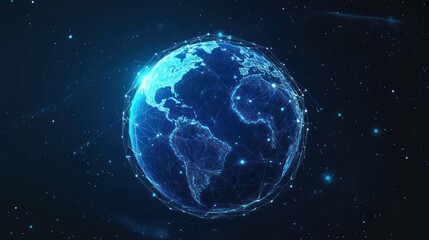 Obraz premium Digital Earth in Space