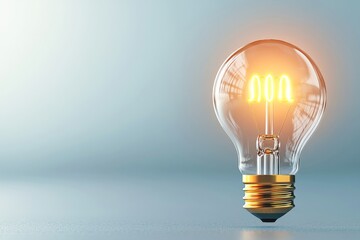 A lightbulb icon glowing softly on a blank background, representing the spark of an idea and the beginning of knowledge