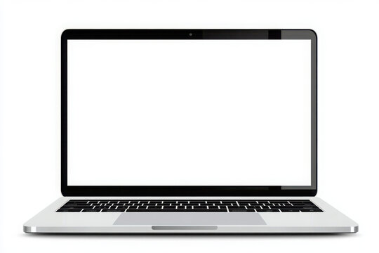 Isolated laptop mockup without background with blank screen. Stock royalty free .

