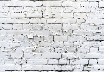 White Brick Wall With Cracked Paint Texture