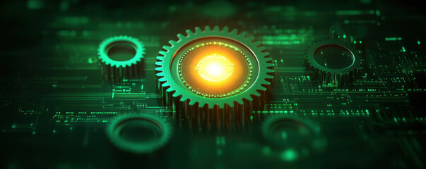 2d illustration abstract gear Network
