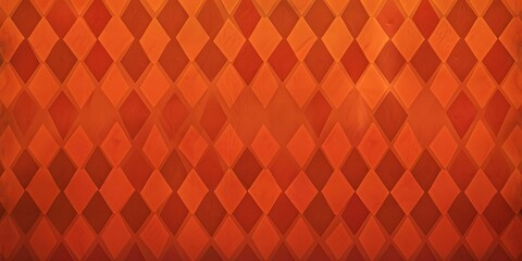 Vintage Orange Harlequin Diamond Pattern Background