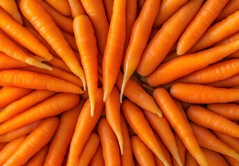 Fresh Baby Carrots Aerial View Closeup