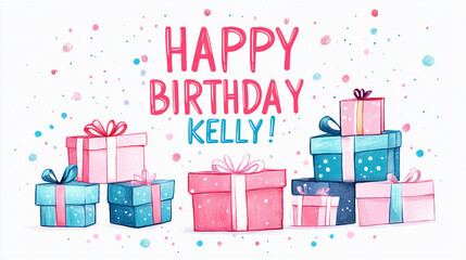 Happy Birthday Kelly! Birthday Illustration