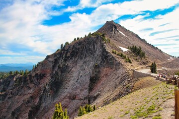 The Watchman Lookout Trail on Crater Lake National Park Oregon.
