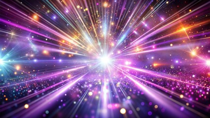 Fototapeta premium Bright colorful light burst with glowing particles, festive abstract background