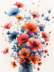 Fototapeta premium A bunch of flowers, color field, made of flowers