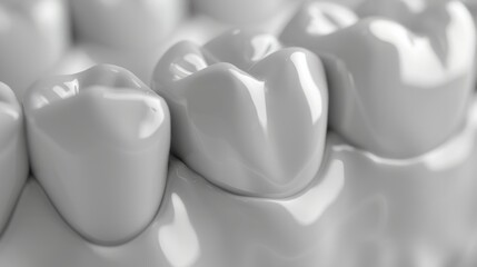 A close up of a tooth with white teeth