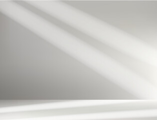 Realistic 3D white circle platform podium or pedestal on gray background with shadow. Empty space for product display presentation. Minimalistic mockup with copy space . Stage showcase vector design