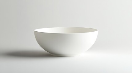 A straightforward white plastic bowl featuring a flat base Its deep design is ideal for mixing while the low sides facilitate easy access and cleaning