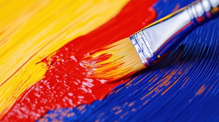 Fototapeta premium 鮮やかな筆遣いの絵画：創造的なインスピレーションを得るための大胆な色彩の探求