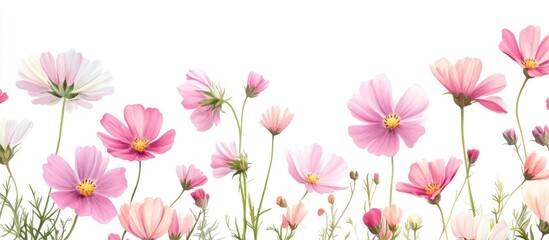 Lovely template featuring diverse pyrethrum flowers Ideal for decorative purposes
