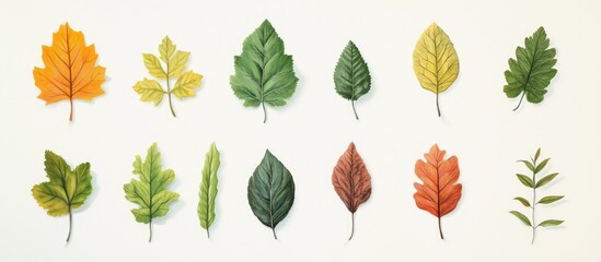 A collection of different types of leaves