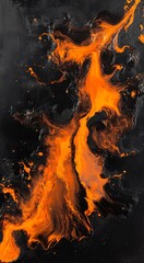 Fiery Lava Flow Vertical Wallpaper for Phones - Molten Liquid Paint