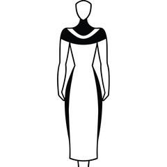 Discover a stunning vector design of an ethereal full-length dress, perfect for modern fashion illustrations. This elegant artwork captures beauty and style, ideal for fashion projects.