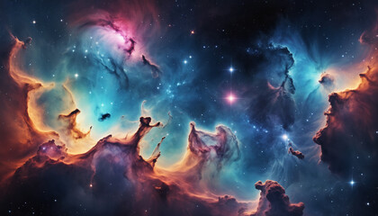 Obraz premium Fond astronomie cosmos univers nébuleuse étoile galaxie espace coloré.