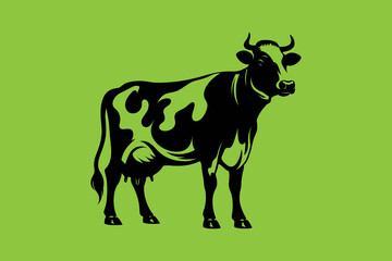 cow black and white silhouette vector