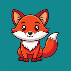Cute cartoon fox, vector and illustration, vector style