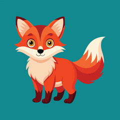 Obraz premium Cute cartoon fox, vector and illustration, vector&nbsp;style