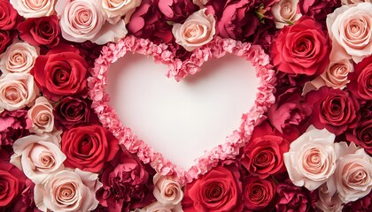 Heart Shaped Rose Frame for Love Theme