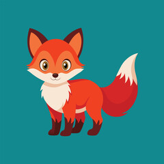 Cute cartoon fox, vector and illustration, vector style