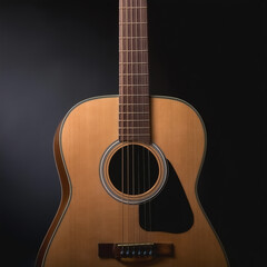 Obraz premium Acoustic guitar isolated on dark background. Musical Instruments