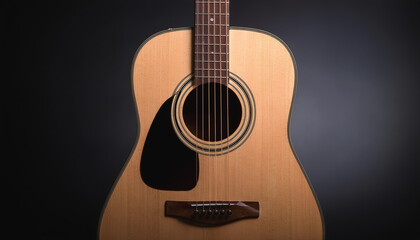 Obraz premium Acoustic guitar isolated on dark background. Musical Instruments