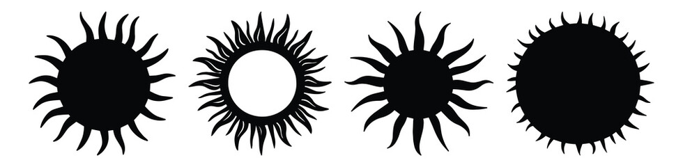 Sun silhouette set vector design big pack of star illustration and icon
