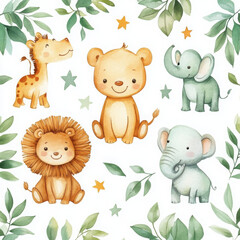 Naklejka premium Cute Animal Friends. 