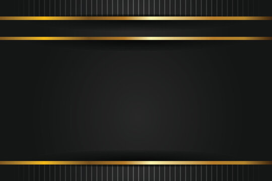Abstract black and gold background with stripes and space for text.