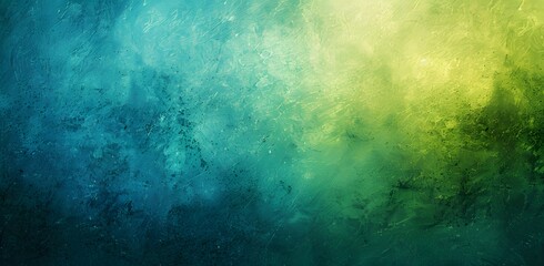 Obraz premium Abstract Blue Green Gradient Background with Grainy Texture