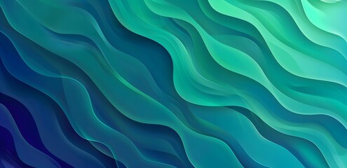 Obraz premium Abstract Green Blue Gradient Wavy Background