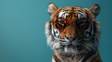 Obraz premium Cool Tiger Wearing Sunglasses Illustration