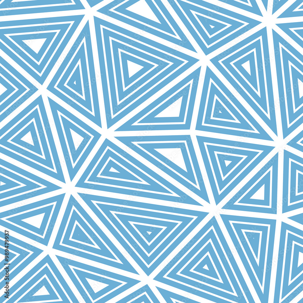 Poster abstract mosaic background. big triangles size. multiple repeated inner triangles. solid color style