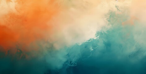 Obraz premium Abstract Blurred Gradient Background Orange Teal