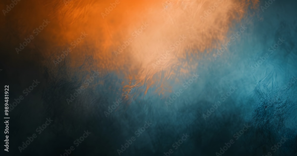 Poster Abstract Orange Blue Gradient Blurred Film Noir Background