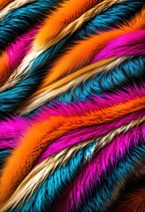 Obraz premium vibrant patterns lively animal fur textures showcasing colorful swirls kaleidoscopic display, stripes, dots, design, wildlife, decorative, nature, artwork