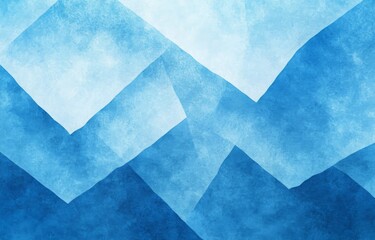 modern abstract blue background design with layers of textured white transparent material in triangle diamond and squares shapes in random geometric pattern