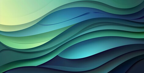 Fototapeta premium Abstract Blue Green Gradient Wave Background