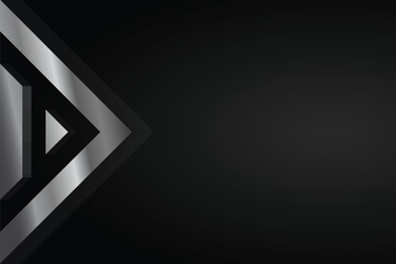 Abstract black and silver background with geometric shape.