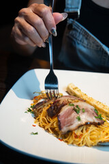 Western Food, pasta, dark food photography