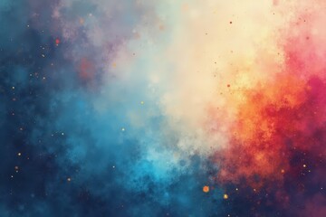 Abstract Watercolor Background with Blue, Red, and Yellow Hues